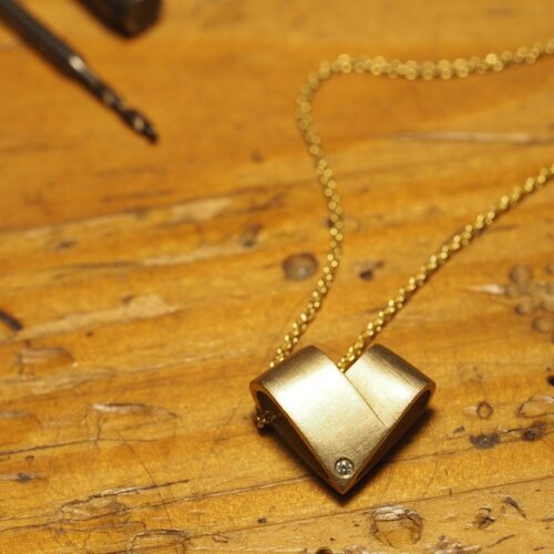 Marina Antoniou Jewellery - Diamond Yellow Gold Necklace | From the Heart