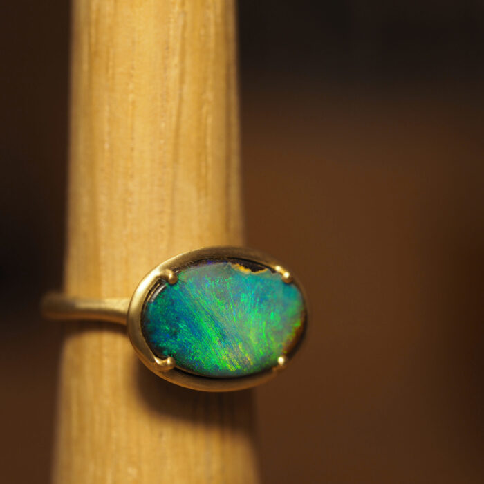 Marina Antoniou Jewellery - Rare Earth Australian Made - Handmade in Australia - Australian Boulder Opal Ring