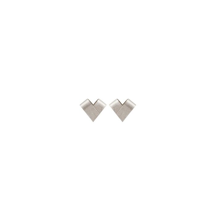 Marina Antoniou Jewellery - Mini White Gold Studs | From the Heart