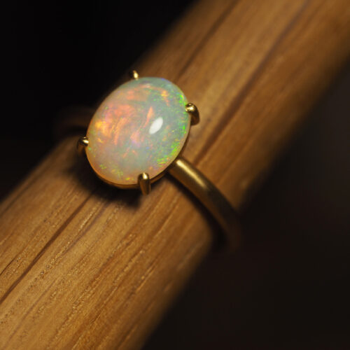 Andamooka opal ring