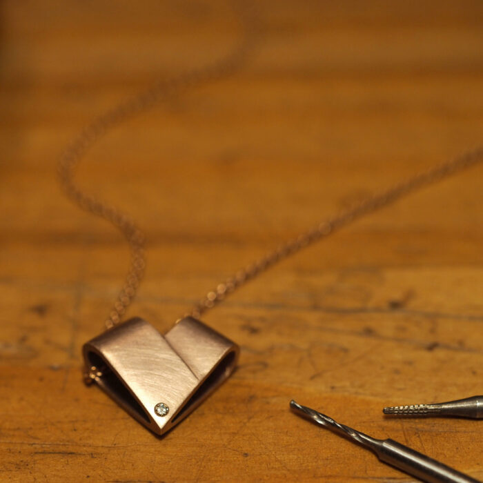 Marina Antoniou Jewellery - Diamond Rose Gold Necklace | From the Heart