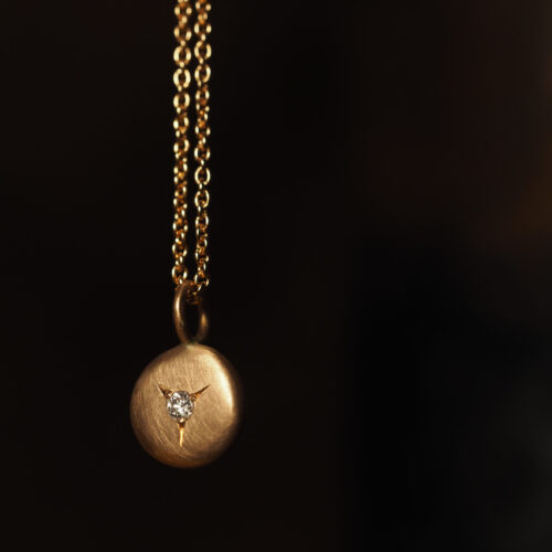 Marina Antoniou Jewellery - Rose Gold and Diamond Grain of Sand Necklace