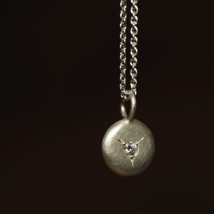Marina Antoniou Jewellery - White Gold and Diamond Grain of Sand Necklace