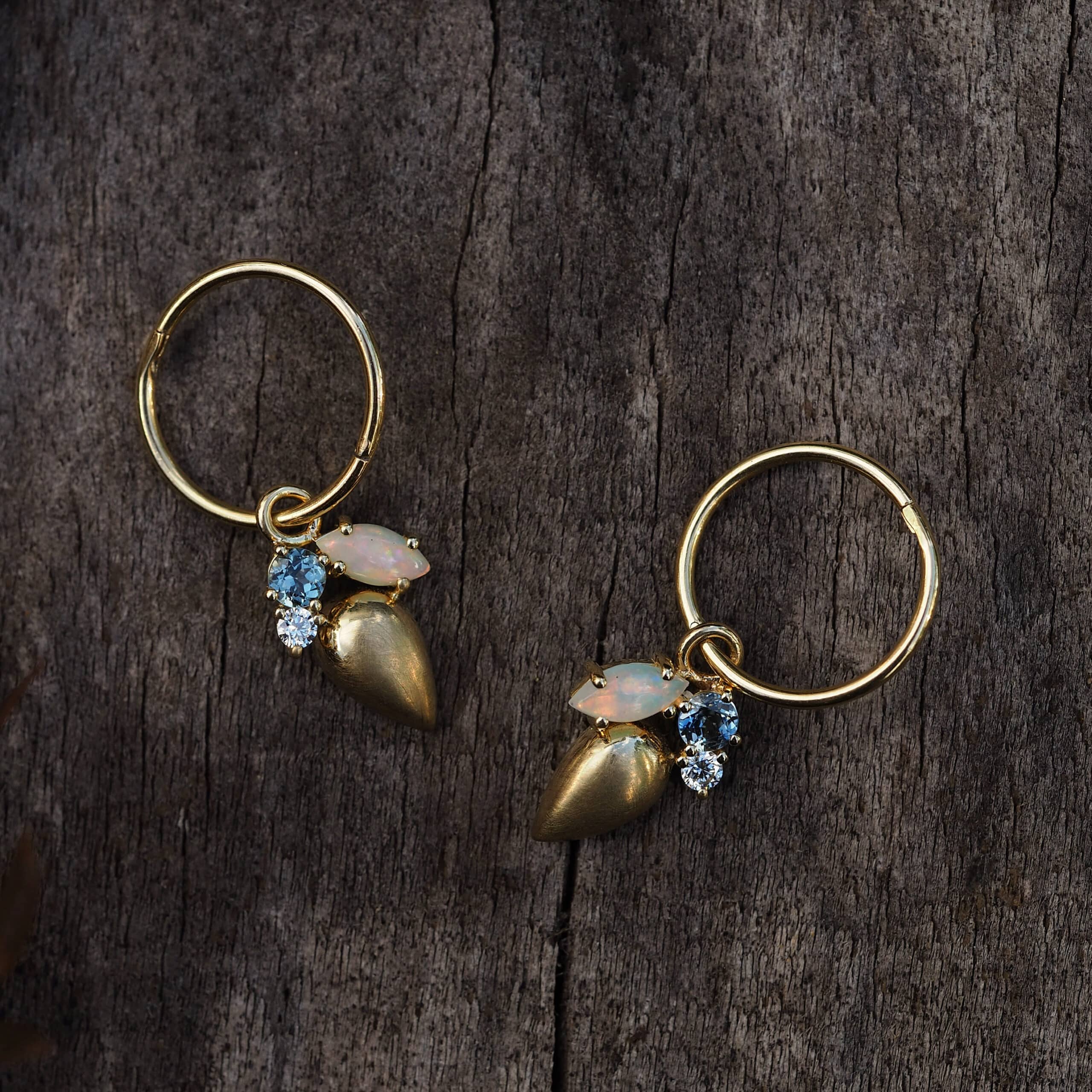 Autumn Eucalypt Drop Earrings - Marina Antoniou Jewellery