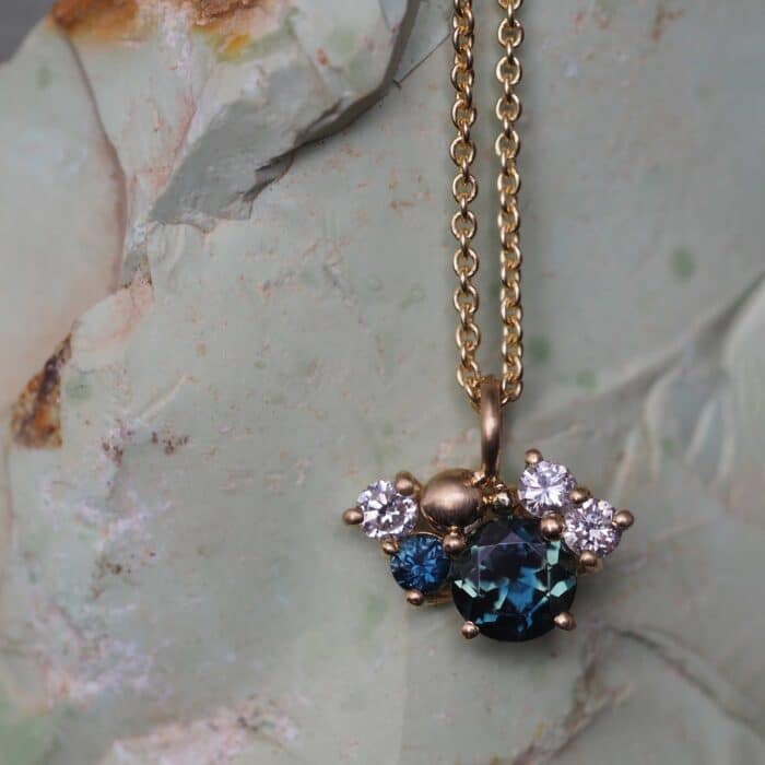 Bespoke | Heirloom Diamond and Australian Sapphire Cluster Necklace for Nadia - Marina Antoniou Jewellery