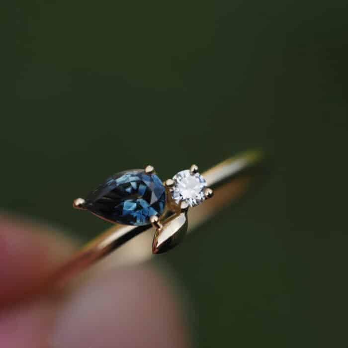 Bespoke | Australian Sapphire and Argyle Diamond Ring for Anna - Marina Antoniou Jewellery