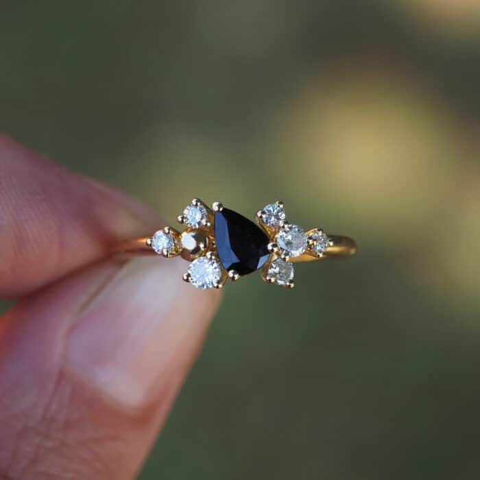 Bespoke | Heirloom Sapphire and Diamond Cluster Ring for Kathy - Marina Antoniou Jewellery