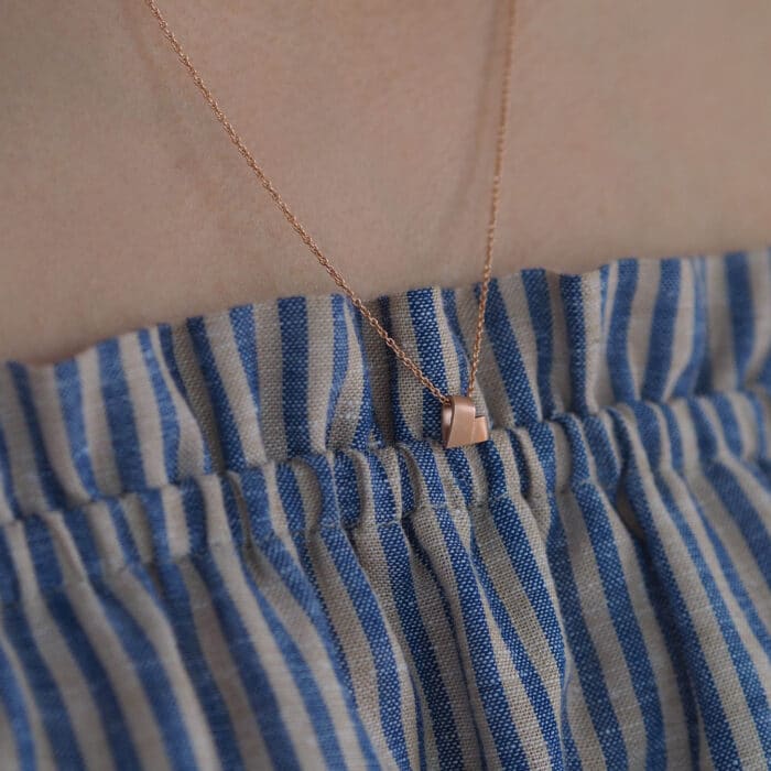 Mini Rose Gold Diamond Heart Necklace | From the Heart - Marina Antoniou Jewellery