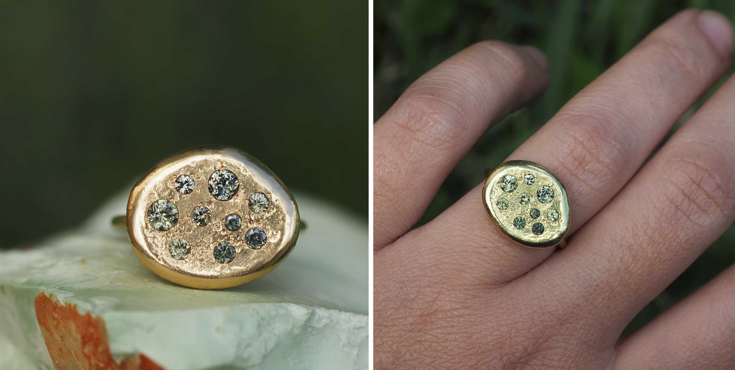 Australian Sapphires: The Sea Grape Surface Ring - Marina Antoniou Jewellery