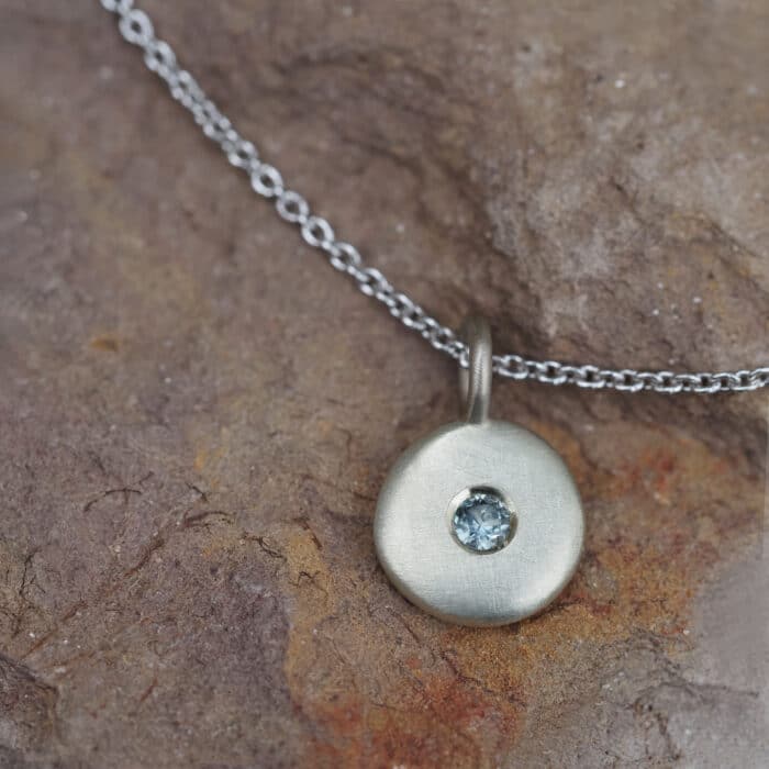 Australian Sapphire White Gold Necklace - Marina Antoniou Jewellery