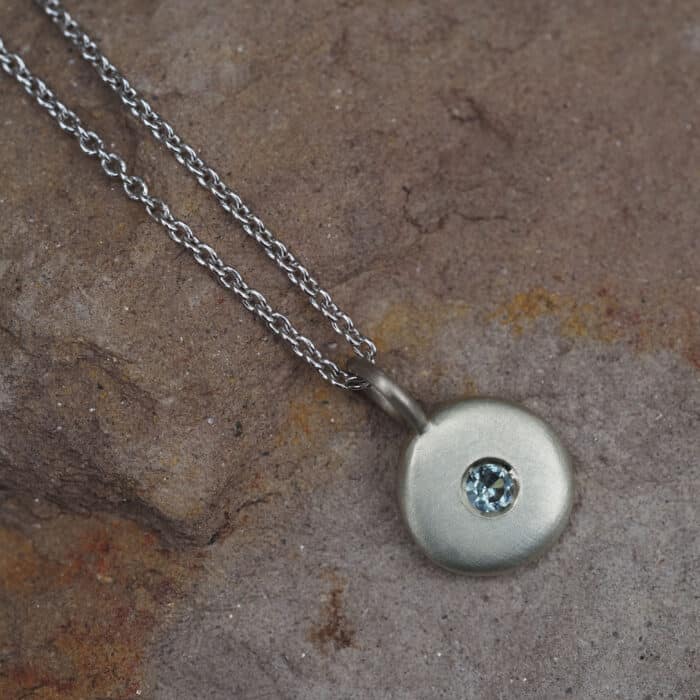 Australian Sapphire White Gold Necklace - Marina Antoniou Jewellery