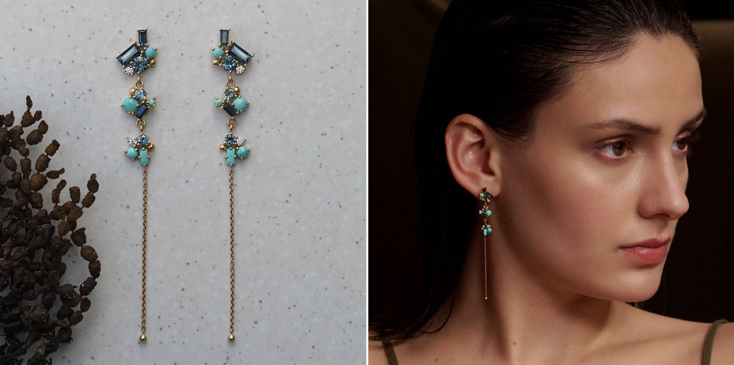 Spotlighting the Seagrass Meadow Drop Earrings - Marina Antoniou Jewellery