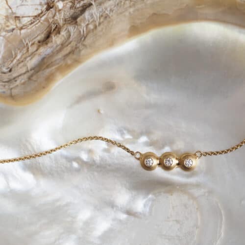 Tría Granule Diamond Necklace - Marina Antoniou Jewellery