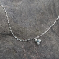 A small sterling silver necklace with an Australian sapphire handmade in Sydney, Australia