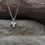 A small sterling silver necklace with a white diamond handmade in Sydney, Australia