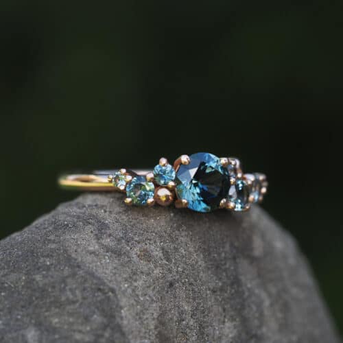 Australian Sapphire Cluster Ring - Marina Antoniou Jewellery