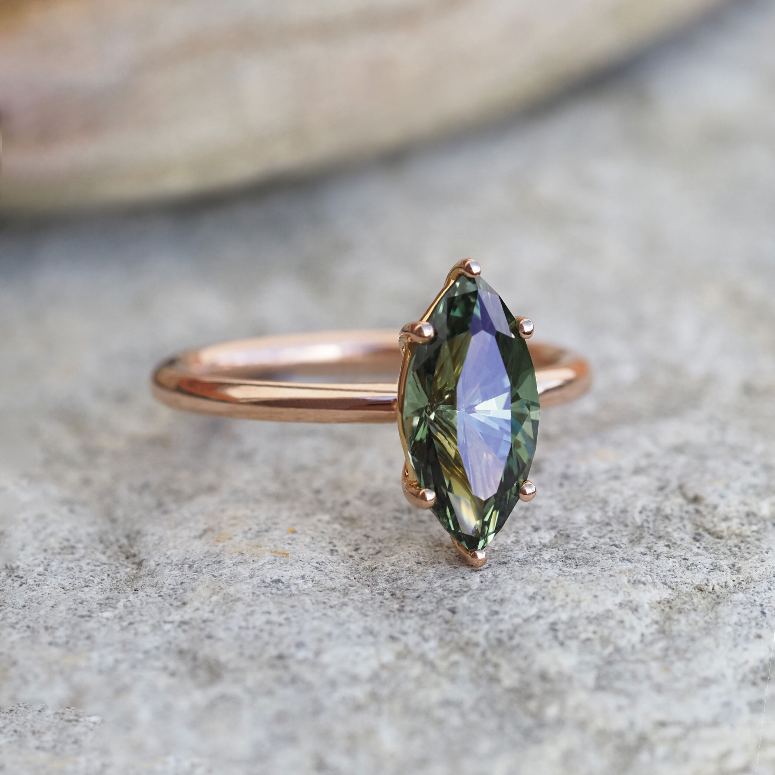 Bespoke | Marquise Cut Australian Sapphire Ring for Lauren - Marina Antoniou Jewellery Bespoke | Marquise Cut Australian Sapphire Ring for Lauren