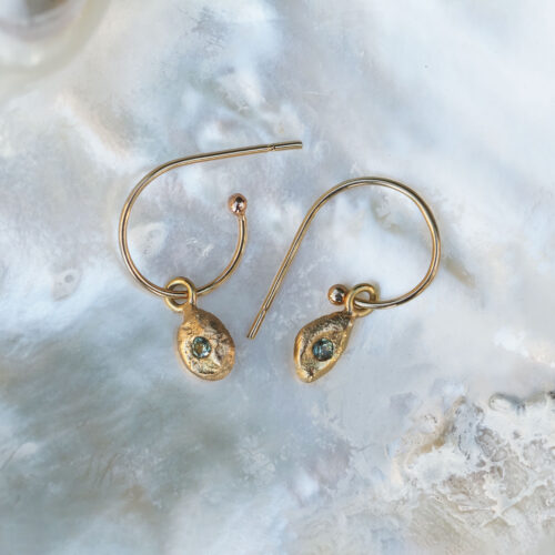 Green Sapphire Lichen Drop Earrings - Marina Antoniou Jewellery