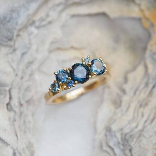 Bespoke | Australian Sapphire Cluster Ring for Annie - Marina Antoniou Jewellery